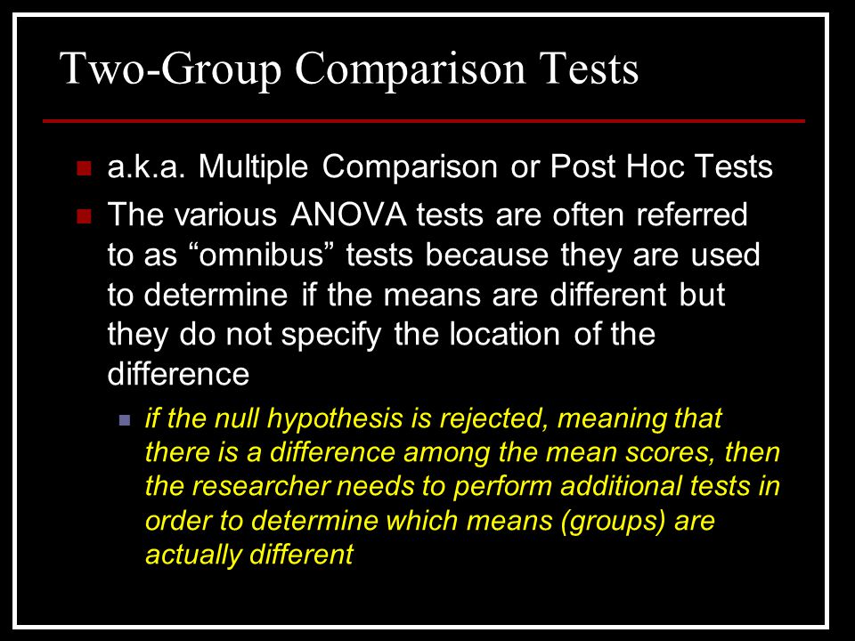 Two-Group Comparison Tests