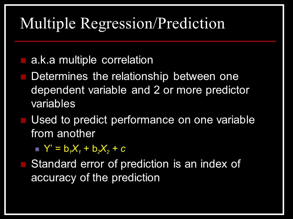Multiple Regression/Prediction
