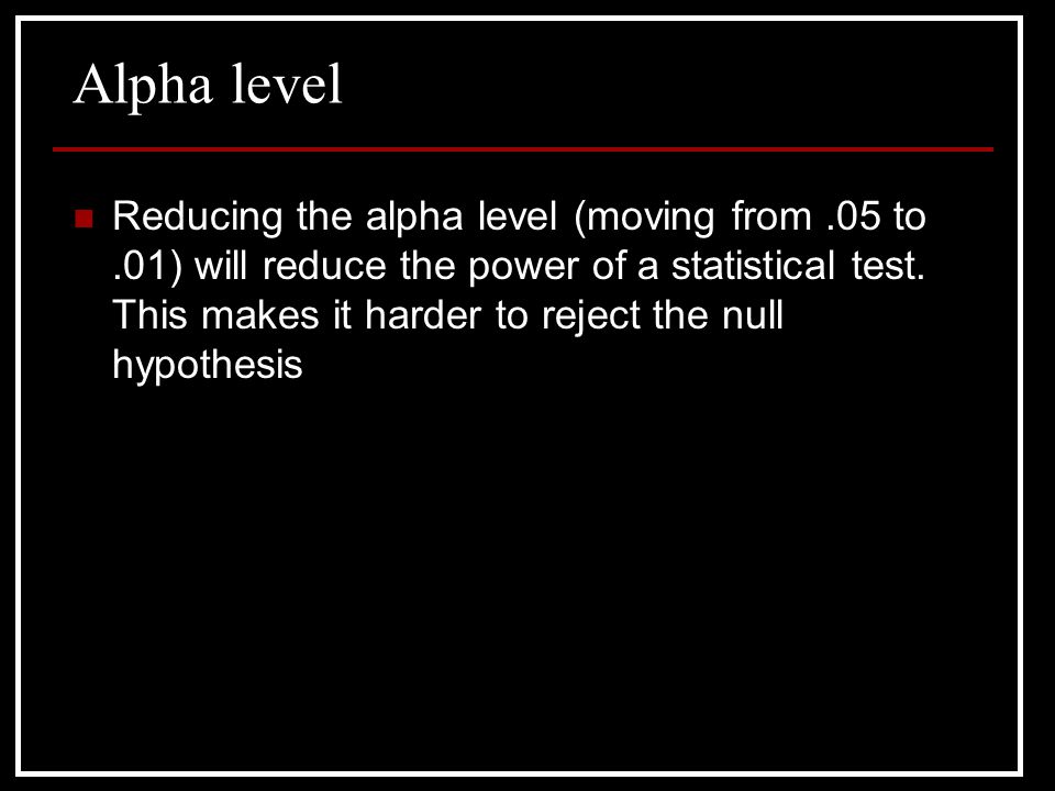 Alpha level