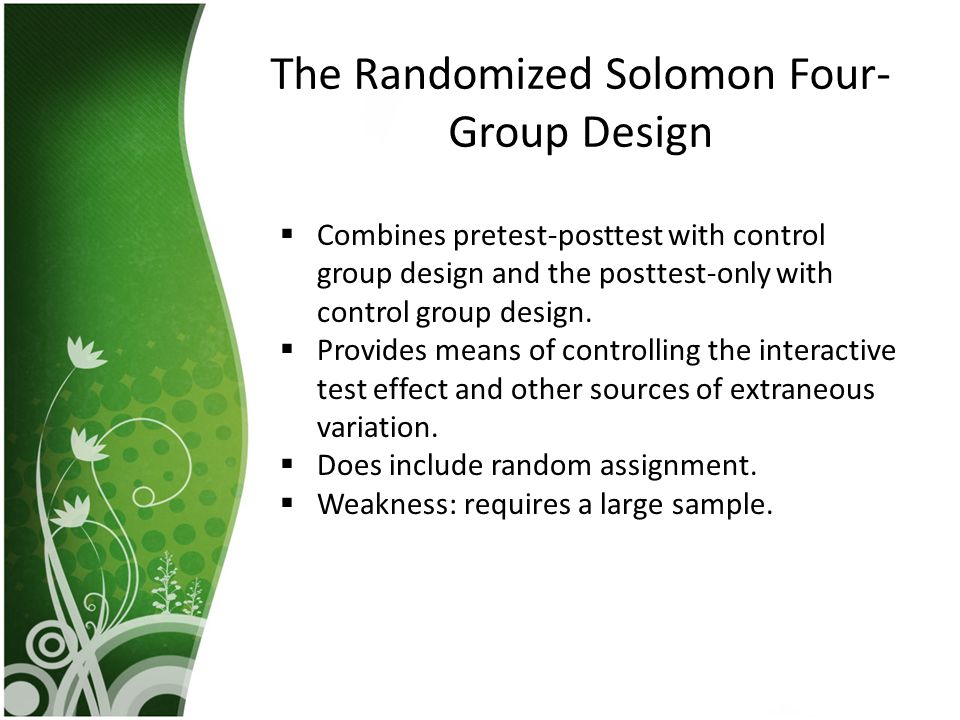 The Randomized Solomon Four-Group Design