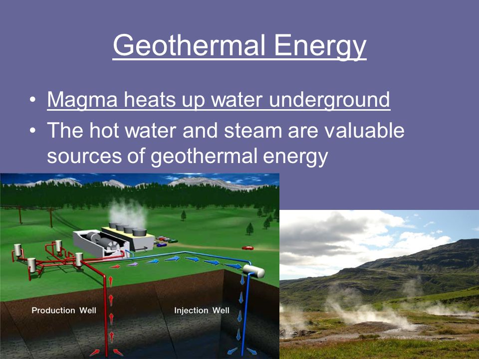 Geothermal Energy Magma heats up water underground