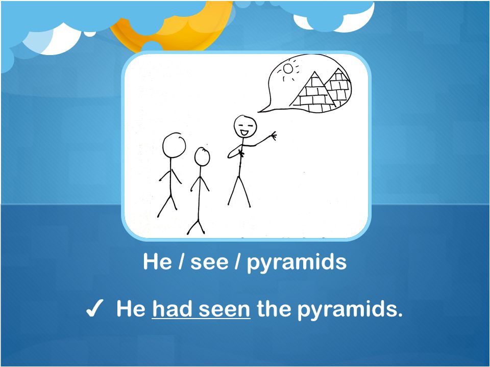 ✔ He had seen the pyramids.