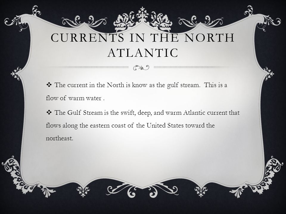Currents in the north Atlantic