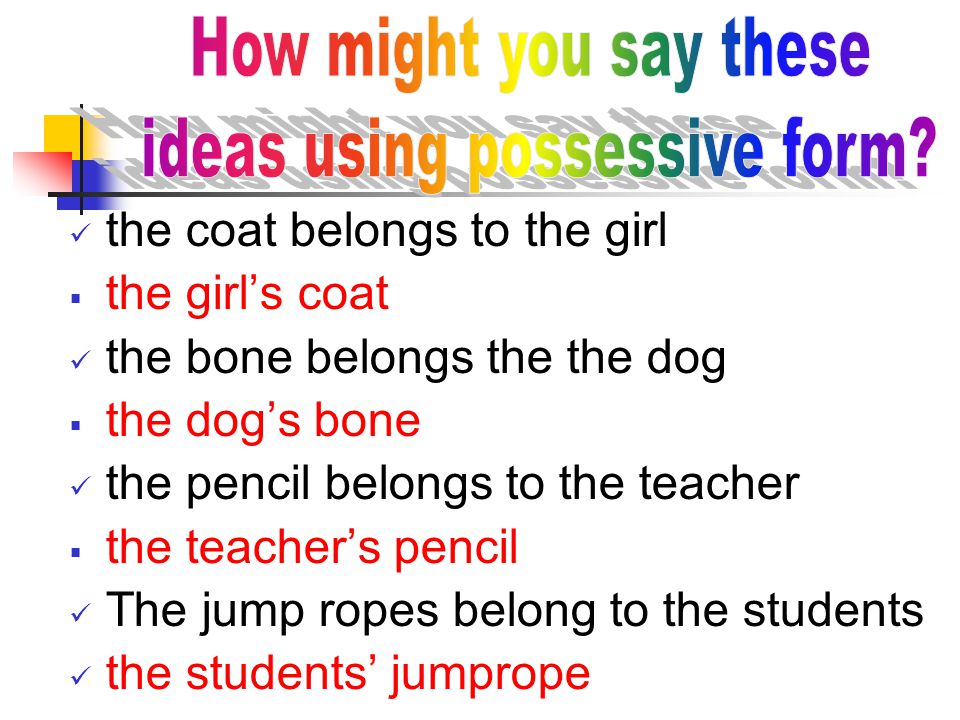 ideas using possessive form