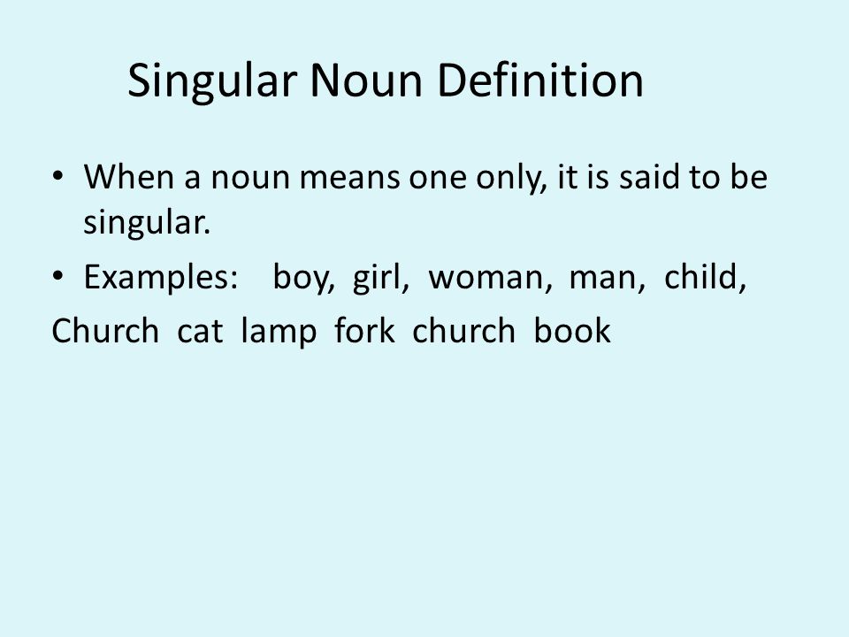 Singular Noun Definition