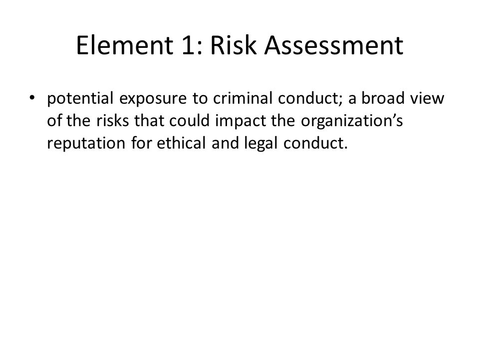 Element 1: Risk Assessment