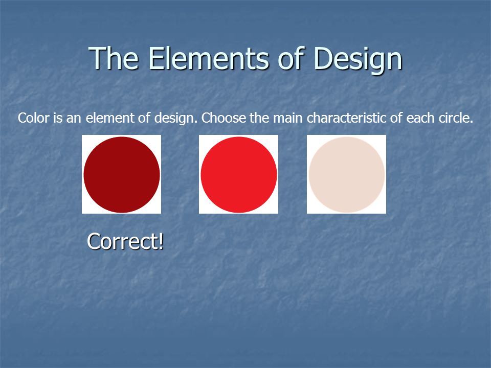 The Elements of Design Correct!