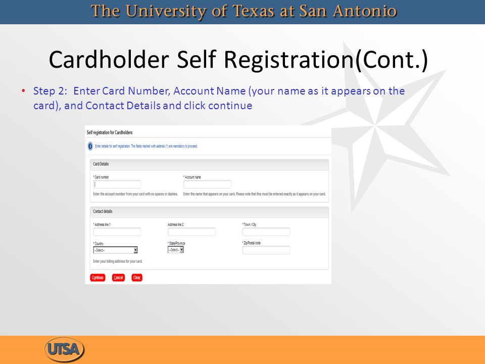 Cardholder Self Registration(Cont.)