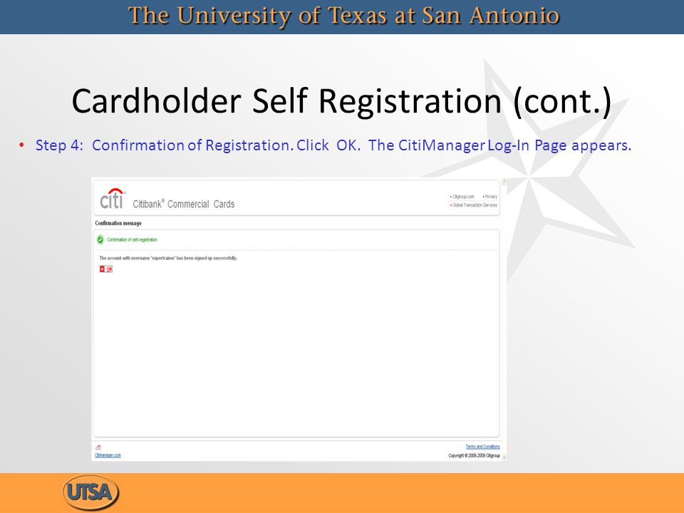 Cardholder Self Registration (cont.)