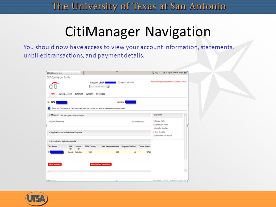 CitiManager Navigation