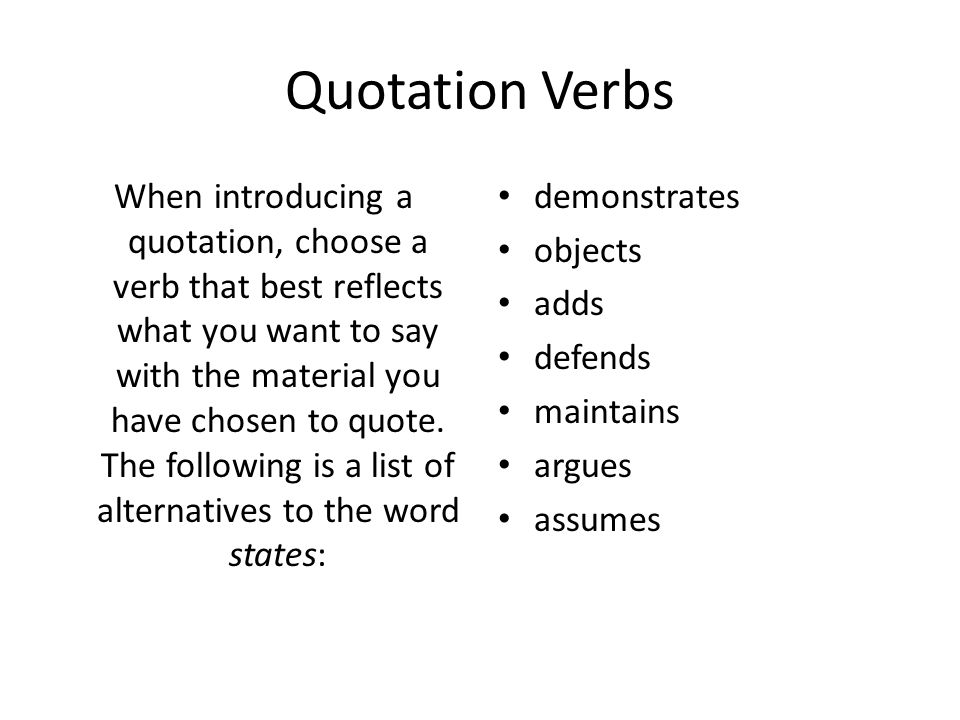 Quotation Verbs