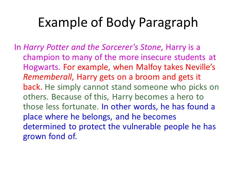 Example of Body Paragraph