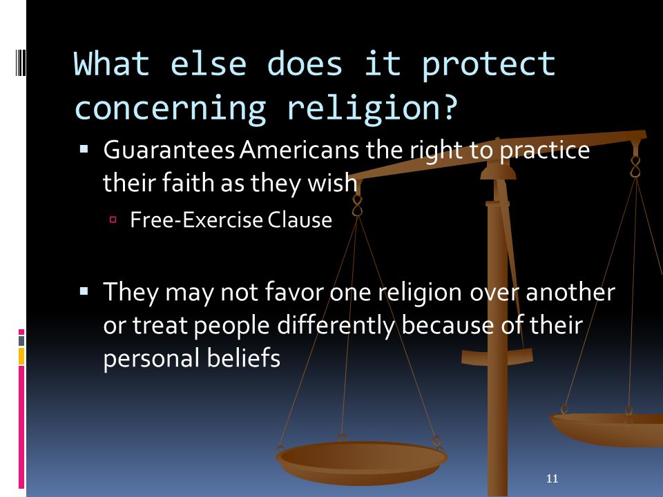 What else does it protect concerning religion