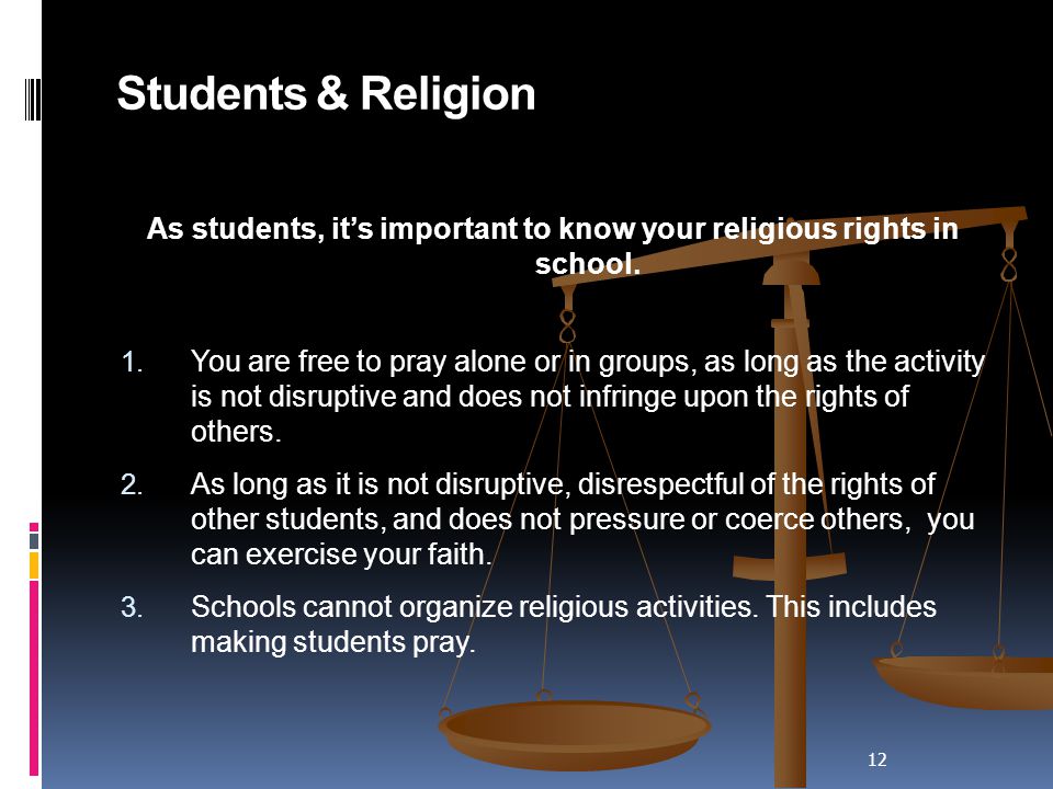 As students, it’s important to know your religious rights in school.
