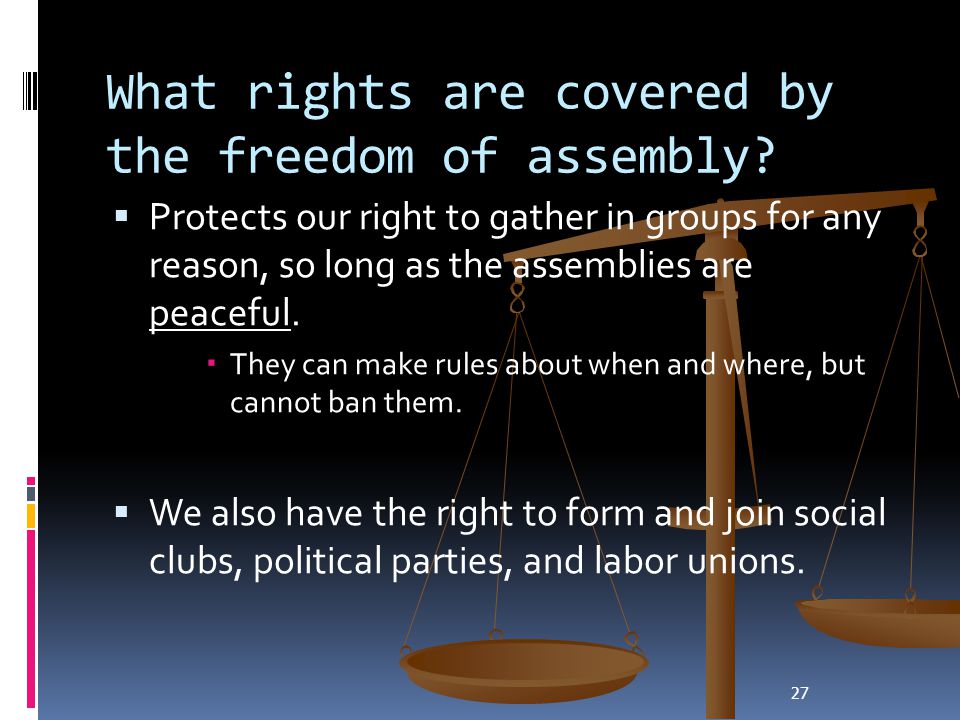 What rights are covered by the freedom of assembly