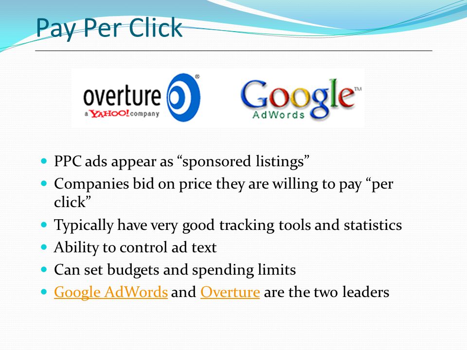 Pay Per Click PPC ads appear as sponsored listings