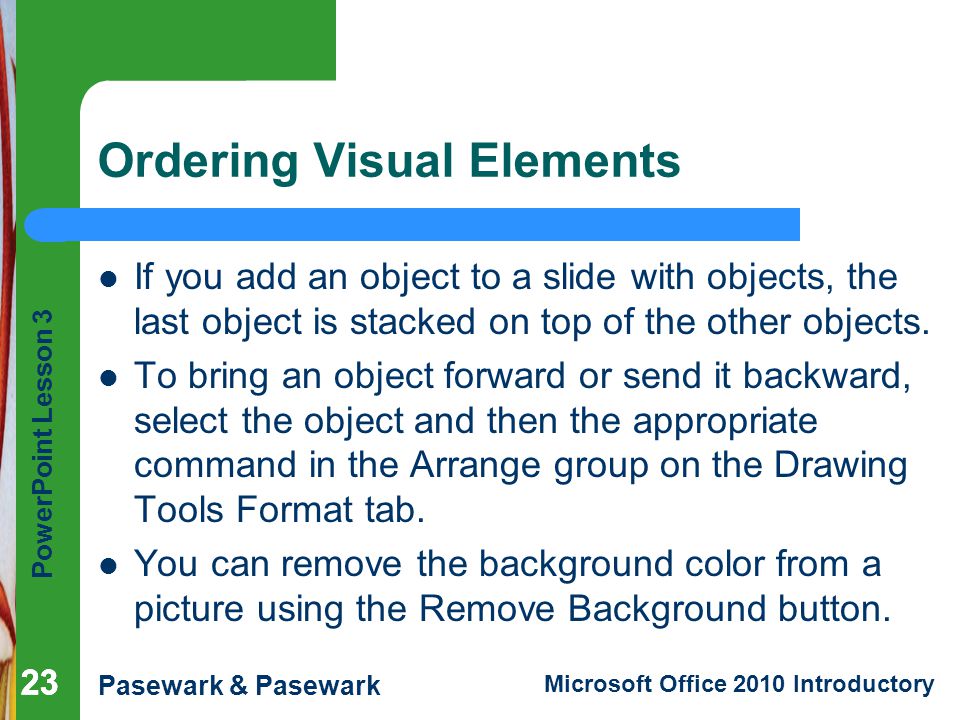 Ordering Visual Elements