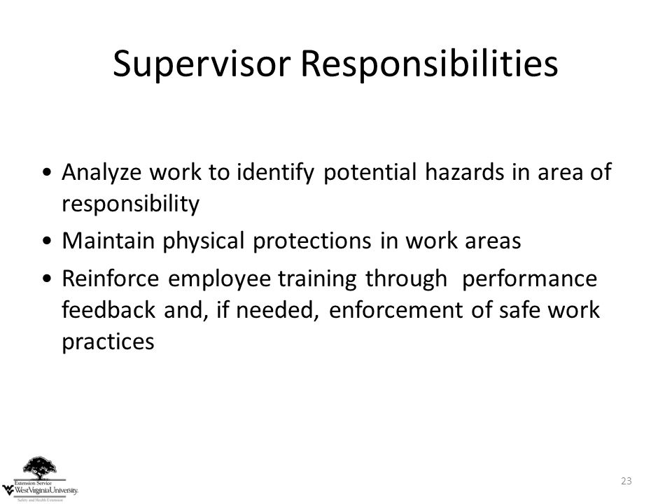Supervisor Responsibilities