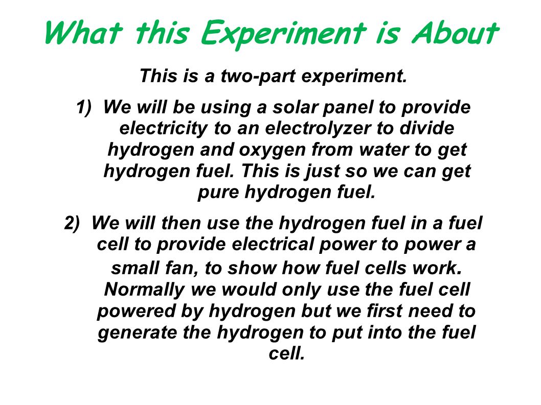 What this Experiment is About