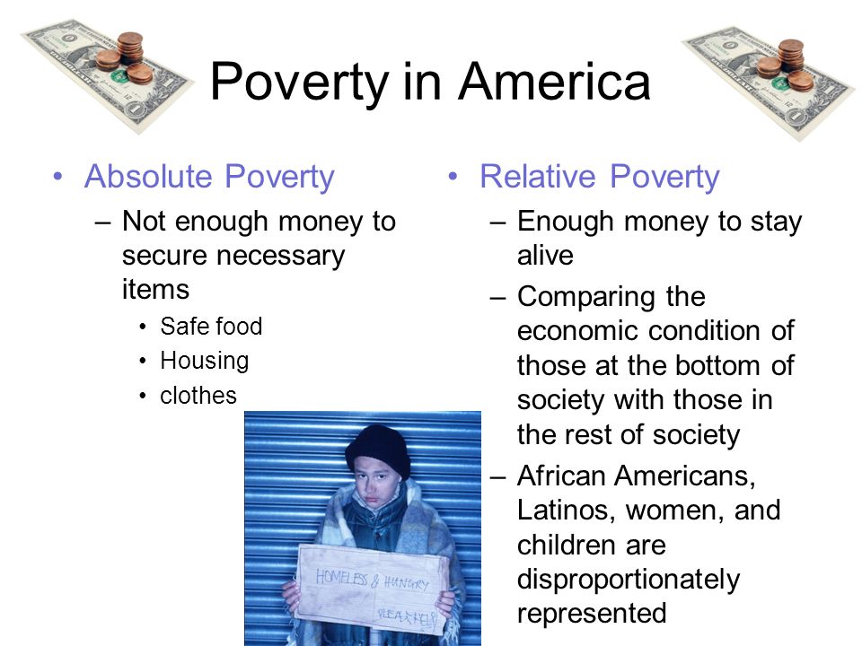 Poverty in America Absolute Poverty Relative Poverty