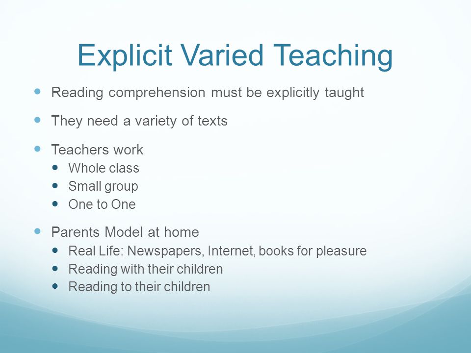 Explicit Varied Teaching