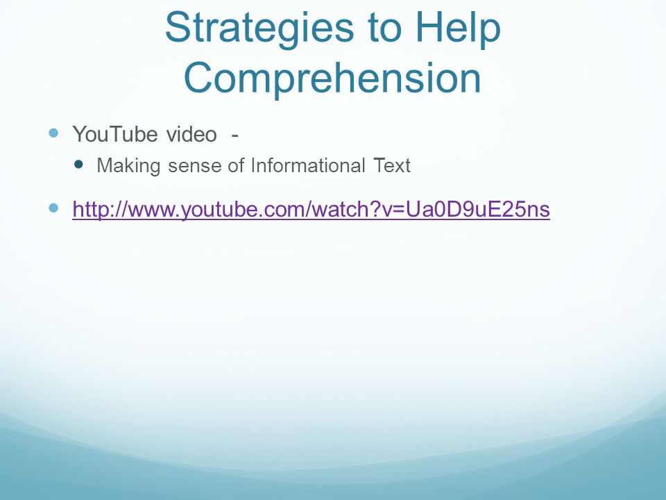 Strategies to Help Comprehension