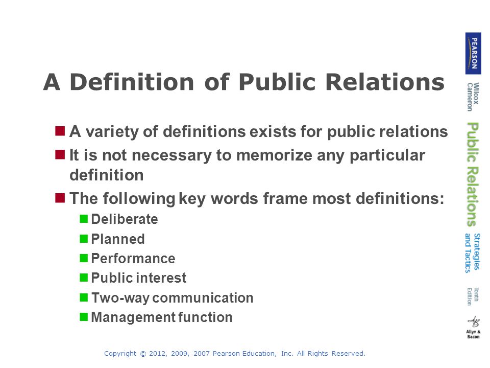 A Definition of Public Relations