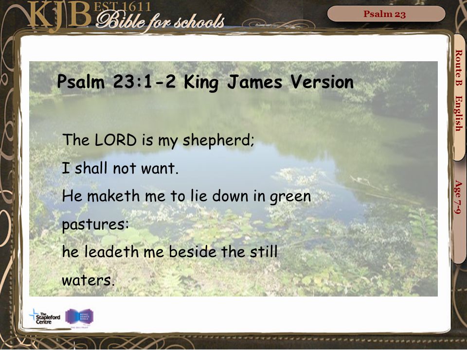 Psalm 23:1-2 King James Version