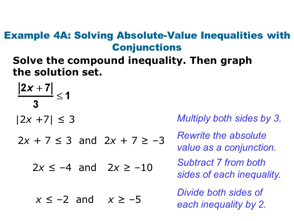 Example 4A: Solving Absolute-Value Inequalities with Conjunctions