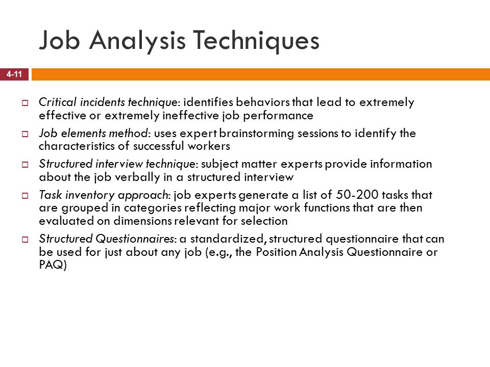 Job Analysis Techniques