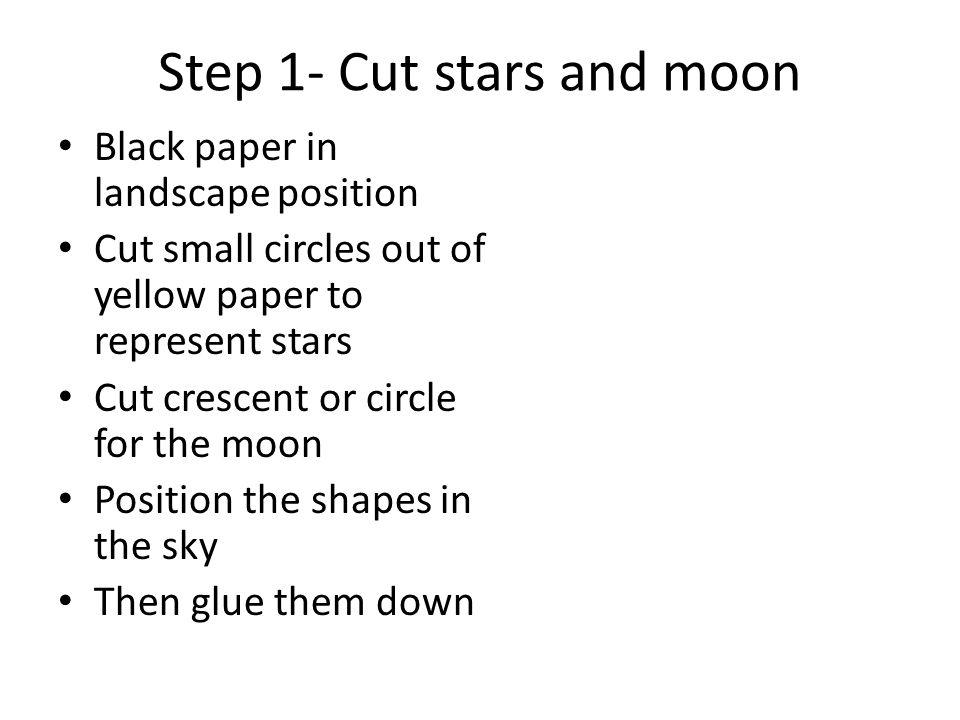 Step 1- Cut stars and moon