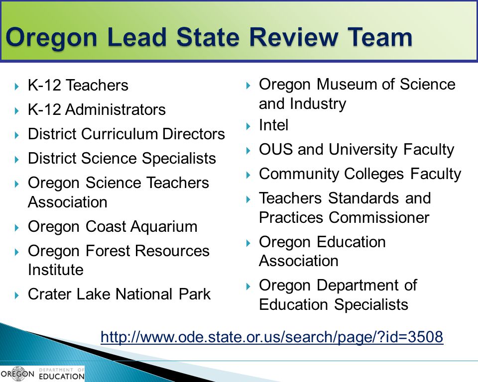 Oregon Lead State Review Team