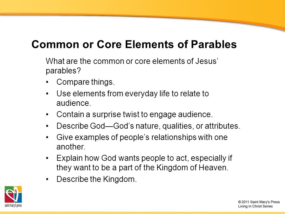 Common or Core Elements of Parables