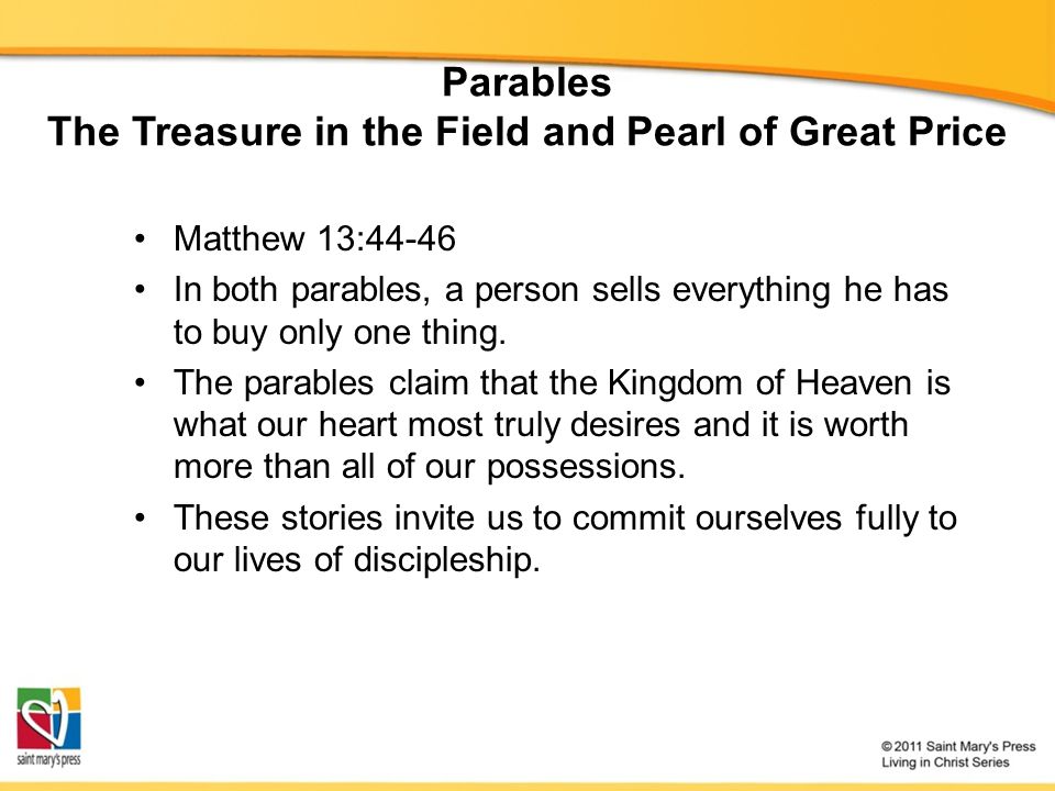 Parables The Treasure in the Field and Pearl of Great Price
