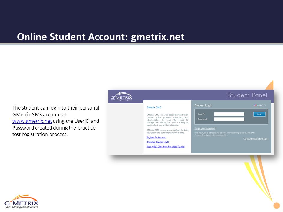 Online Student Account: gmetrix.net