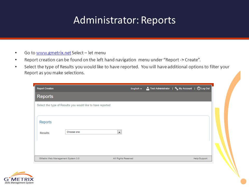 Administrator: Reports