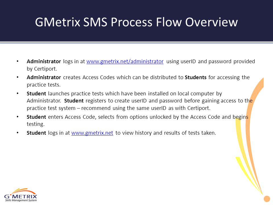 GMetrix SMS Process Flow Overview