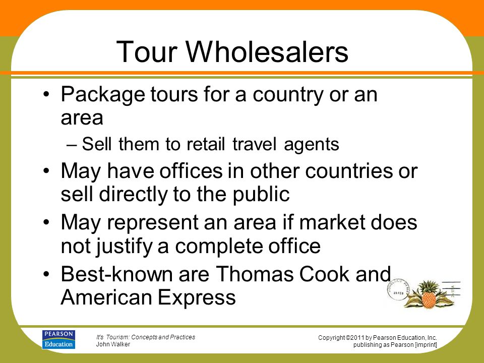 Tour Wholesalers Package tours for a country or an area