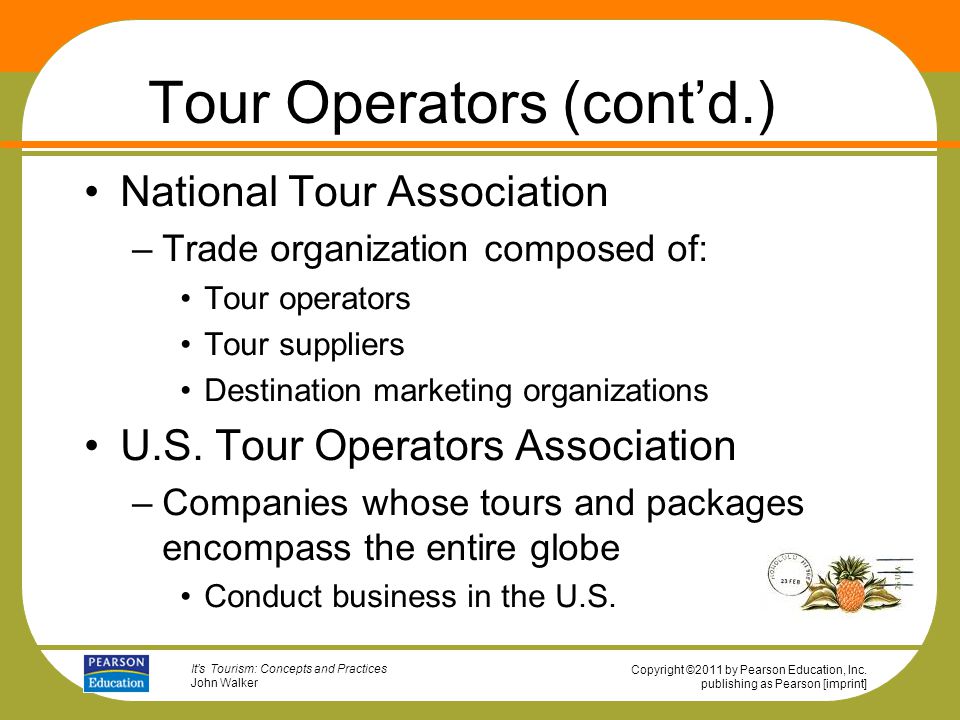 Tour Operators (cont’d.)