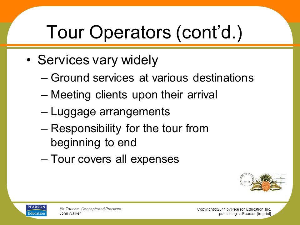 Tour Operators (cont’d.)