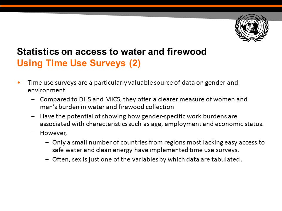 Statistics on access to water and firewood Using Time Use Surveys (2)