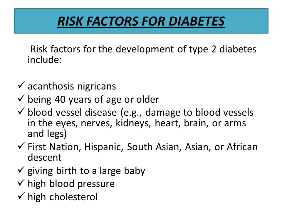 RISK FACTORS FOR DIABETES