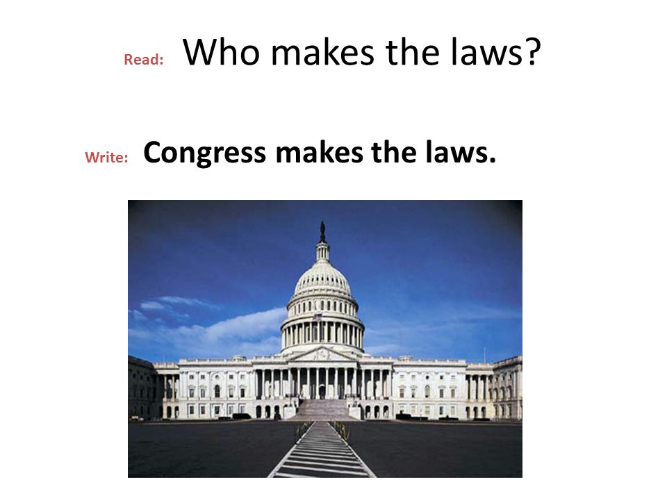 Read: Who makes the laws