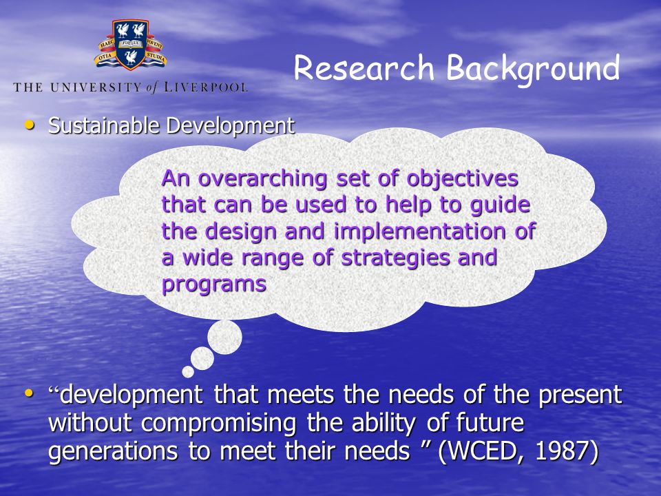 Research Background Sustainable Development.