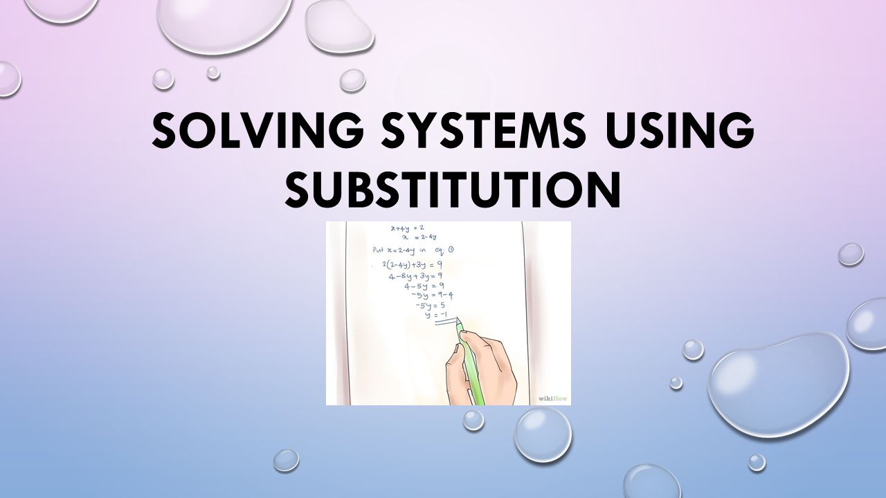 SOLVING SYSTEMS USING SUBSTITUTION