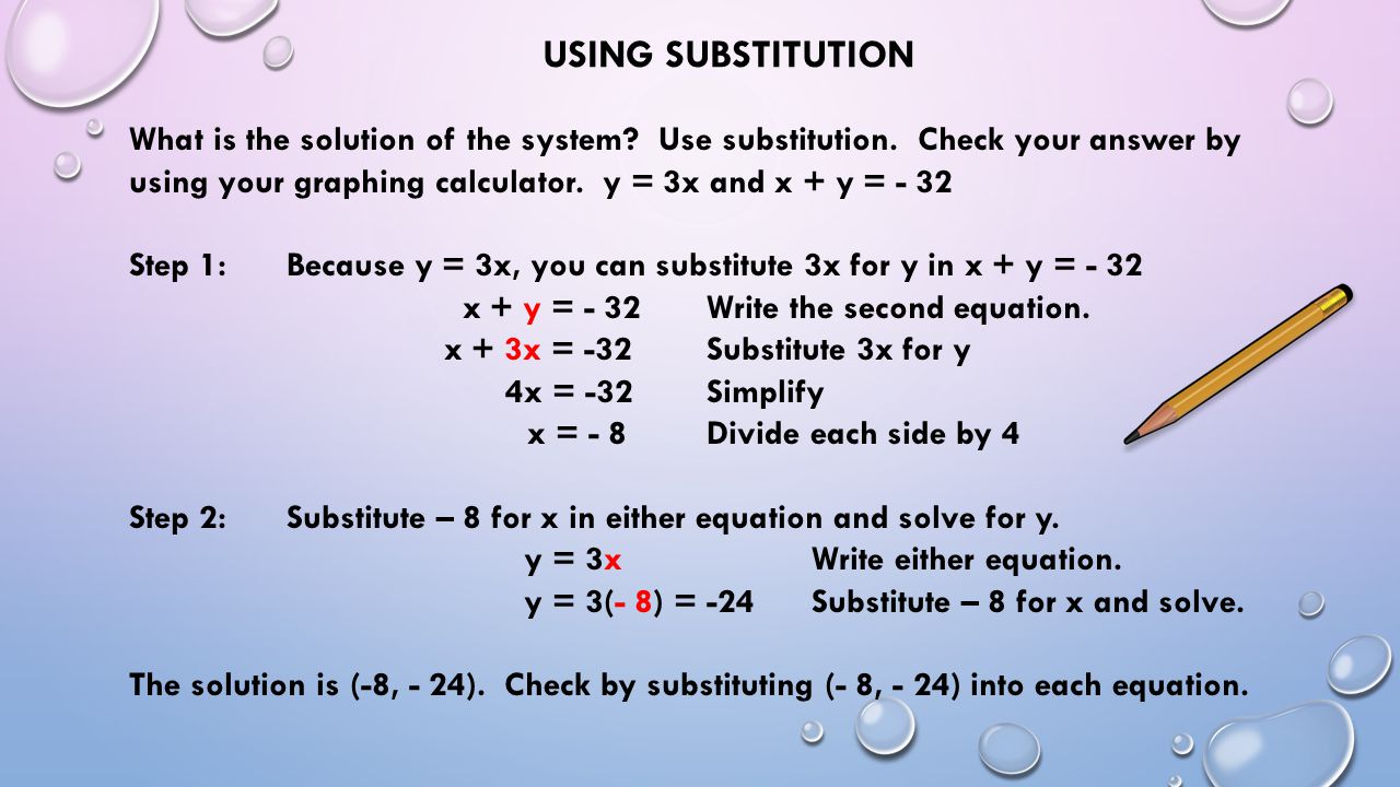 USING SUBSTITUTION