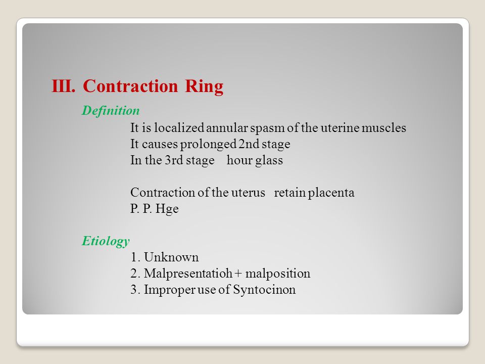 III. Contraction Ring. Definition