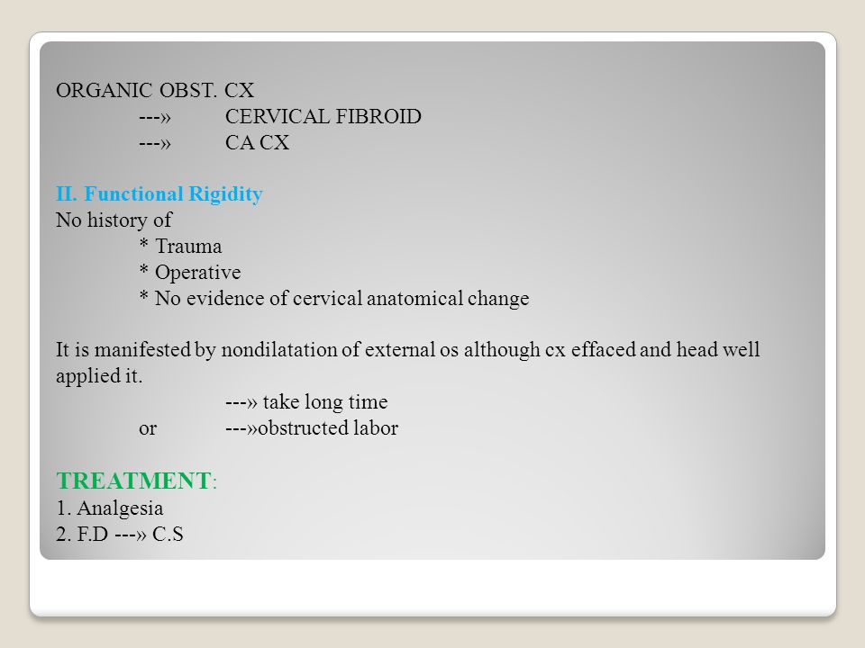 ORGANIC OBST. CX. ---». CERVICAL FIBROID. ---». CA CX II