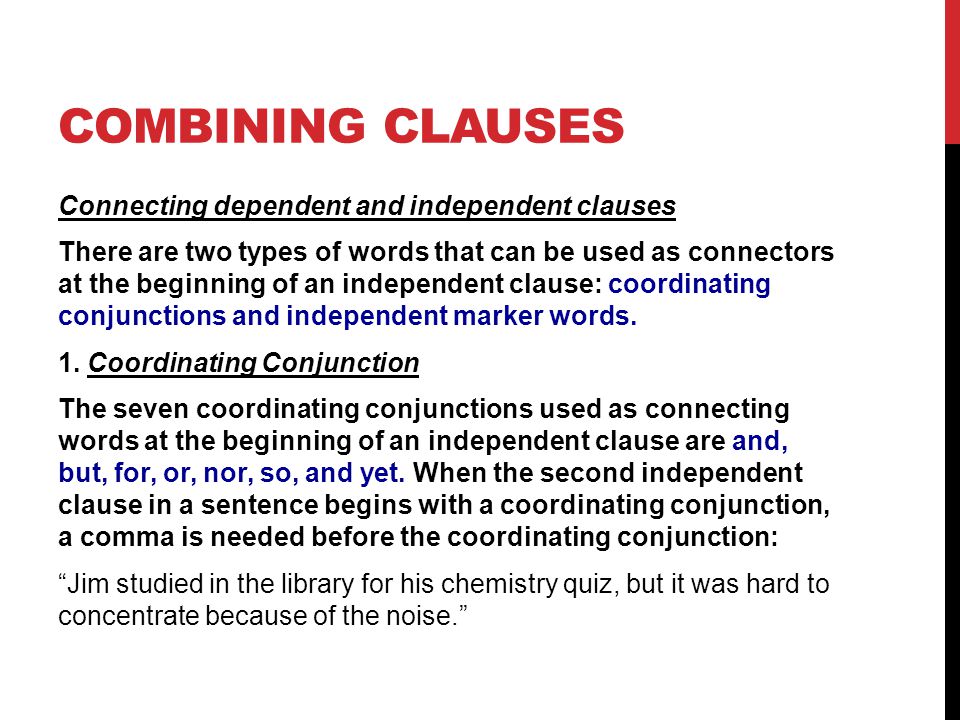 Combining clauses