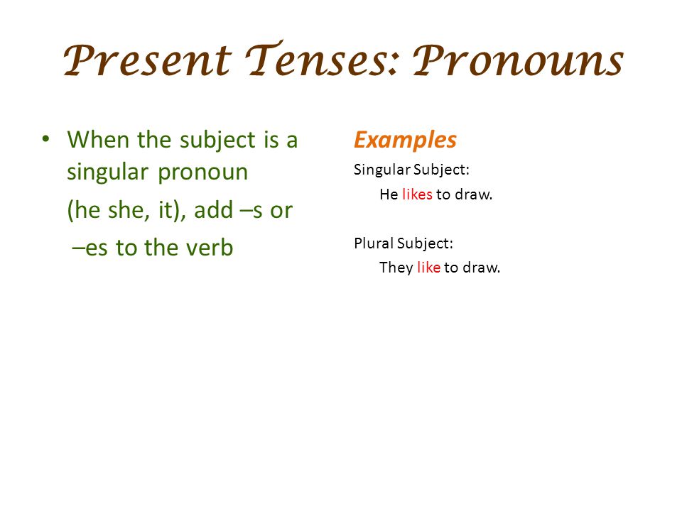 Present Tenses: Pronouns
